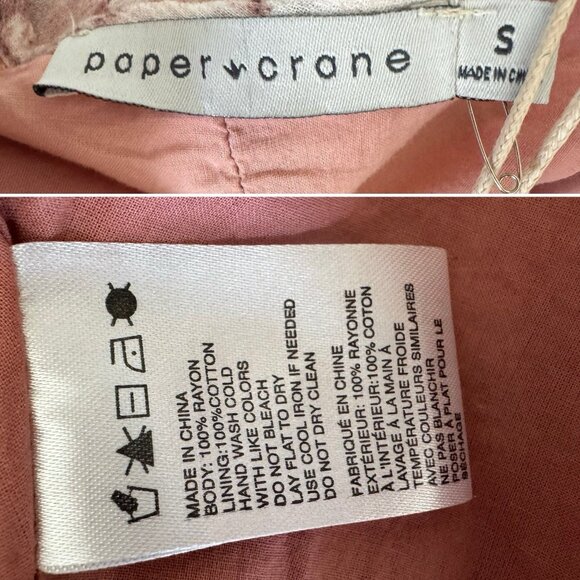 NWT Paper Crane pink white sleeveless asymmetrical ombre sundress S - Picture 11 of 12